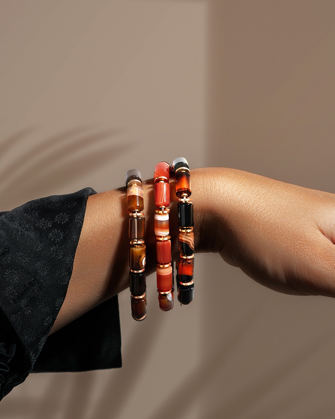 Packshot Armband Kaffee-Achat Milania