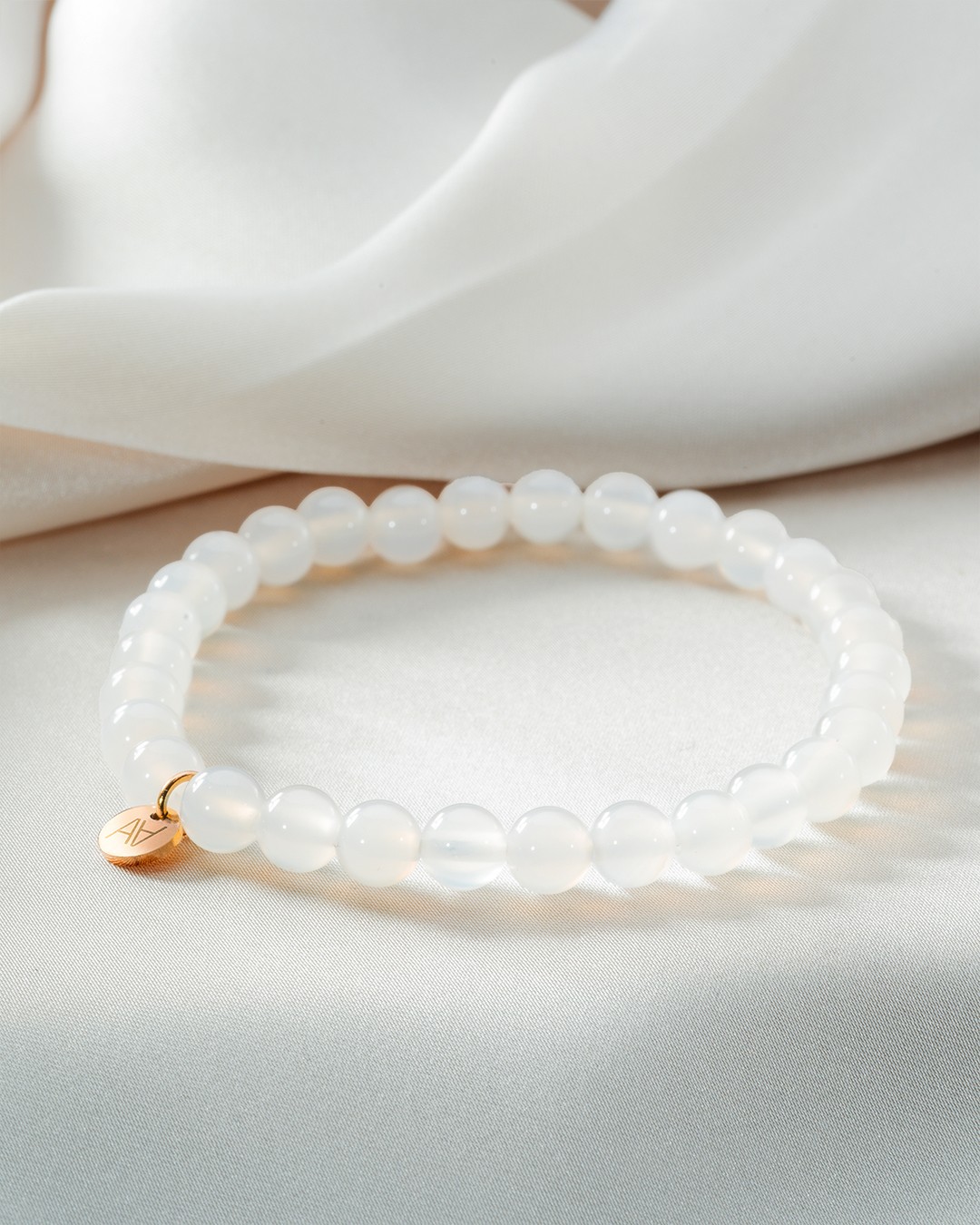 Armband Natursteine Weißachat Armband 6 mm