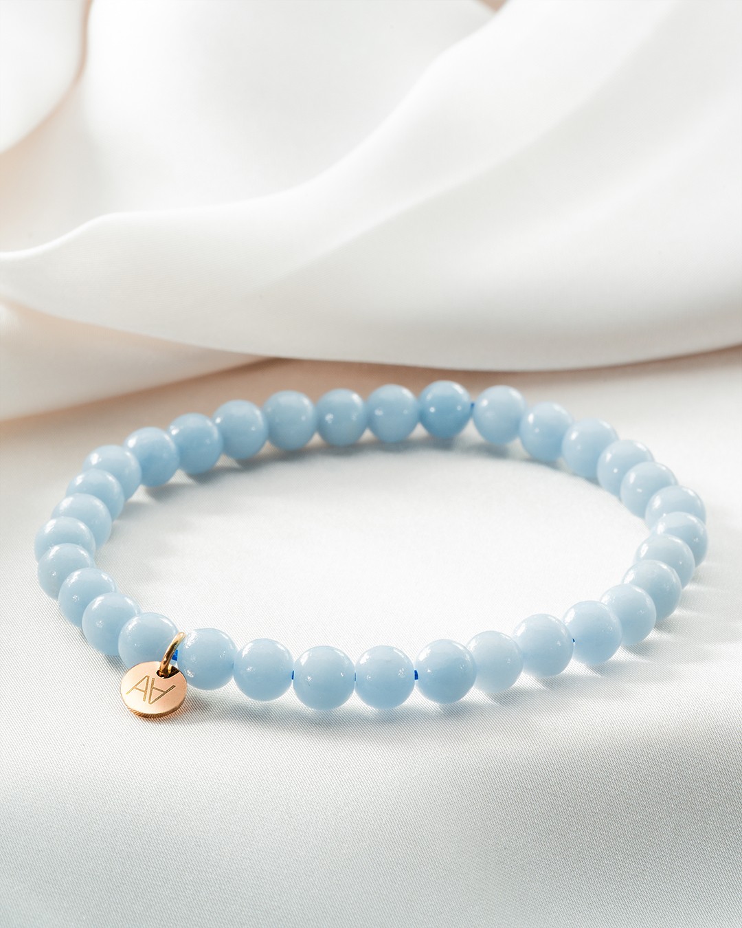 Armband Natursteine Angelit Armband 6 mm