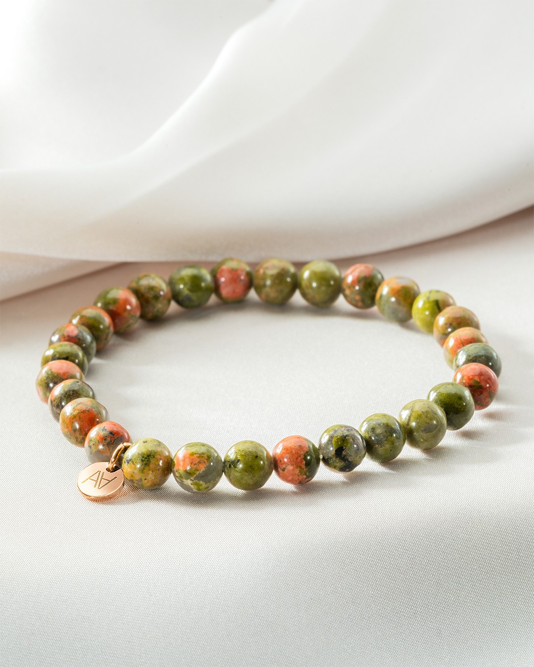 Armband Natursteine Bracelet unakite 6mm