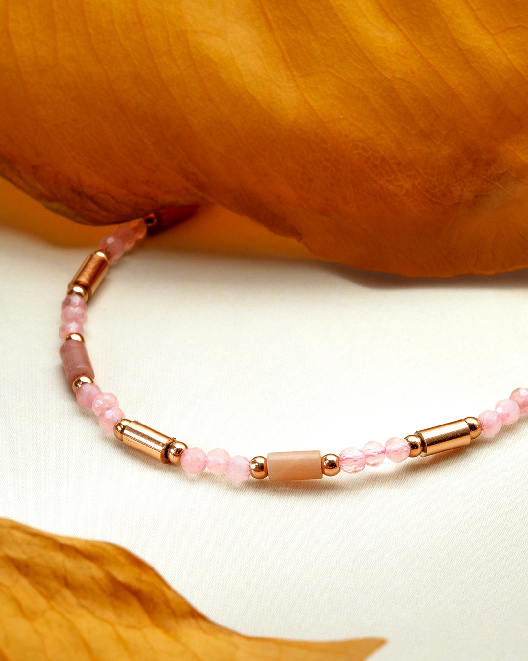 Armband Rosenquarz und Rhodonit Aresina