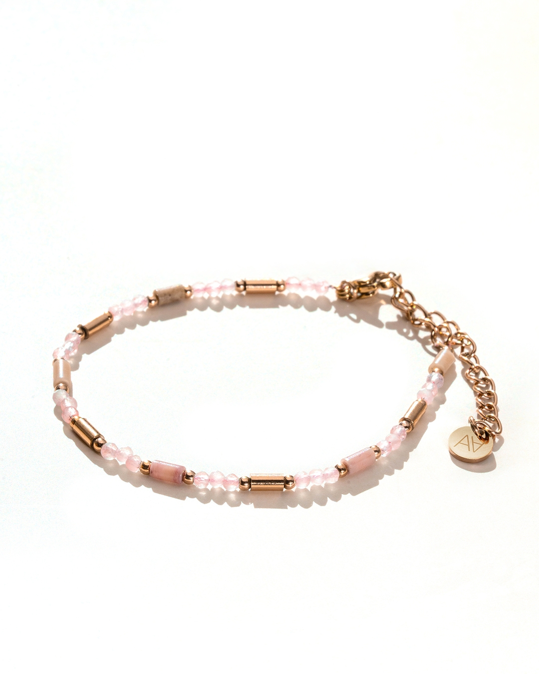 Armband Rosenquarz und Rhodonit Aresina