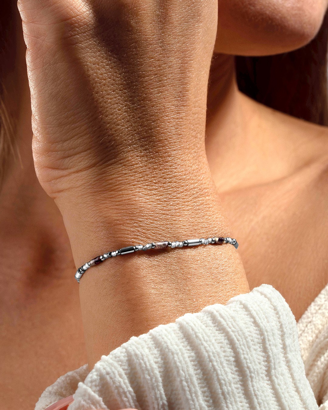 Armband Turmalinquarz und Labradorite Adranina