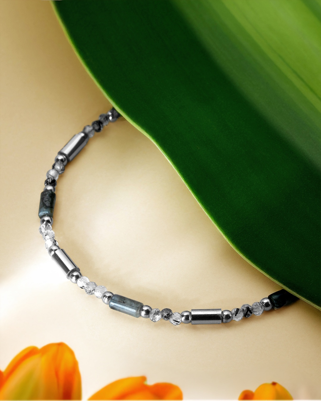 Armband Turmalinquarz und Labradorite Adranina