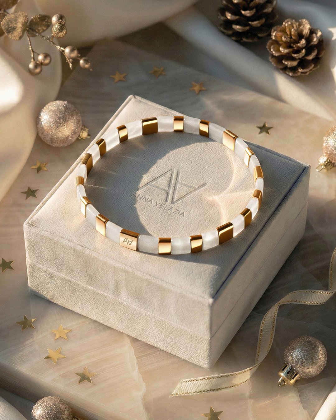 Packshot Armband weißer Marmor Celleno