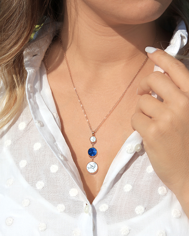 Lifestyle Anhänger  Gold rosafarbener Edelstahl Gabellinio