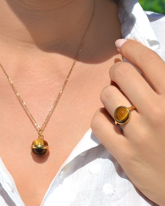 Lifestyle Anhänger  vergoldeter Edelstahl Lapionio