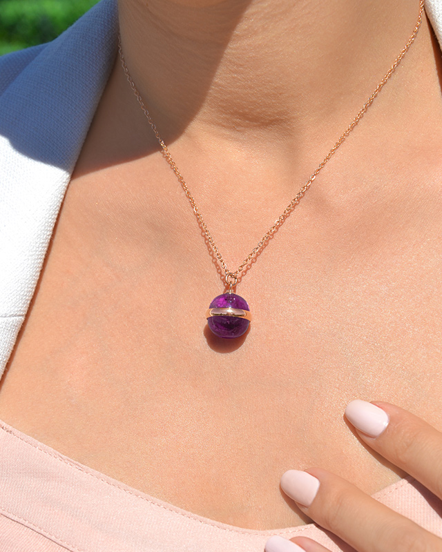 Anhänger  Gold rosafarbener Edelstahl Alvanio