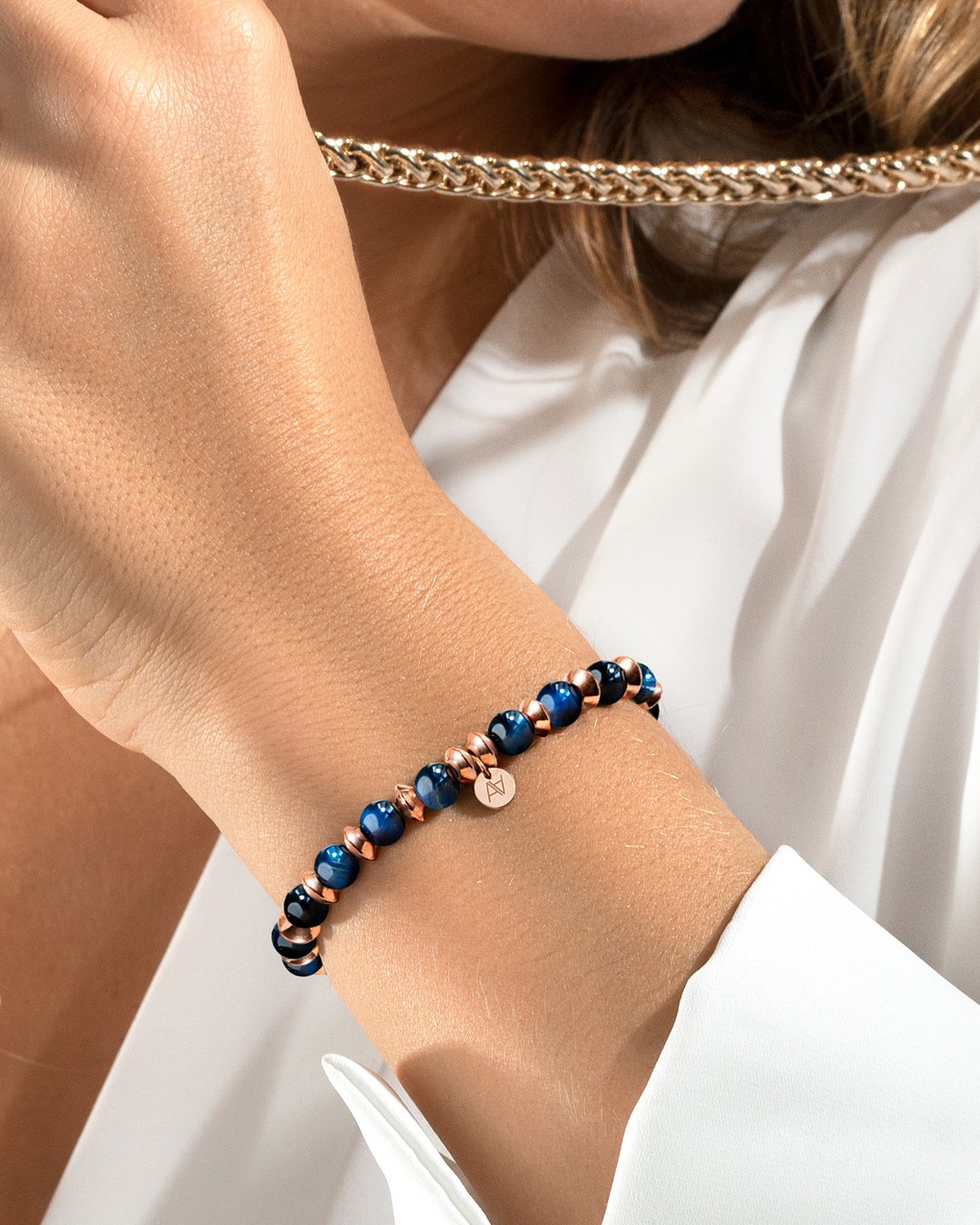 Armband blauem Tigerauge  Olmeto