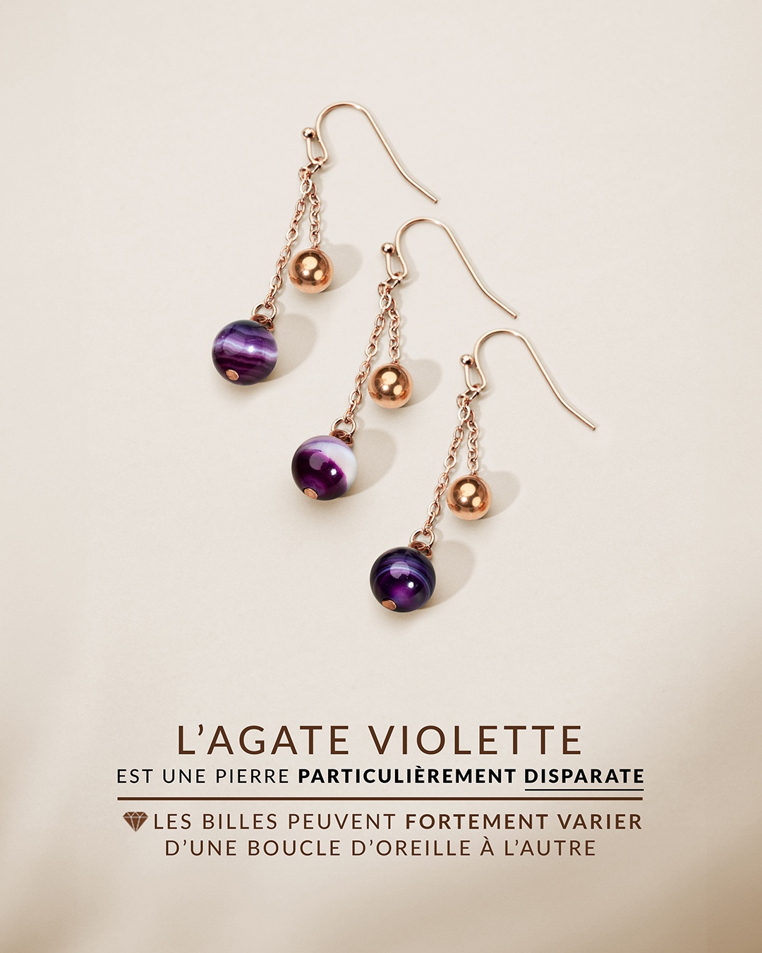 Packshot Ohrringe Violetter Achatstein  Calizzoni